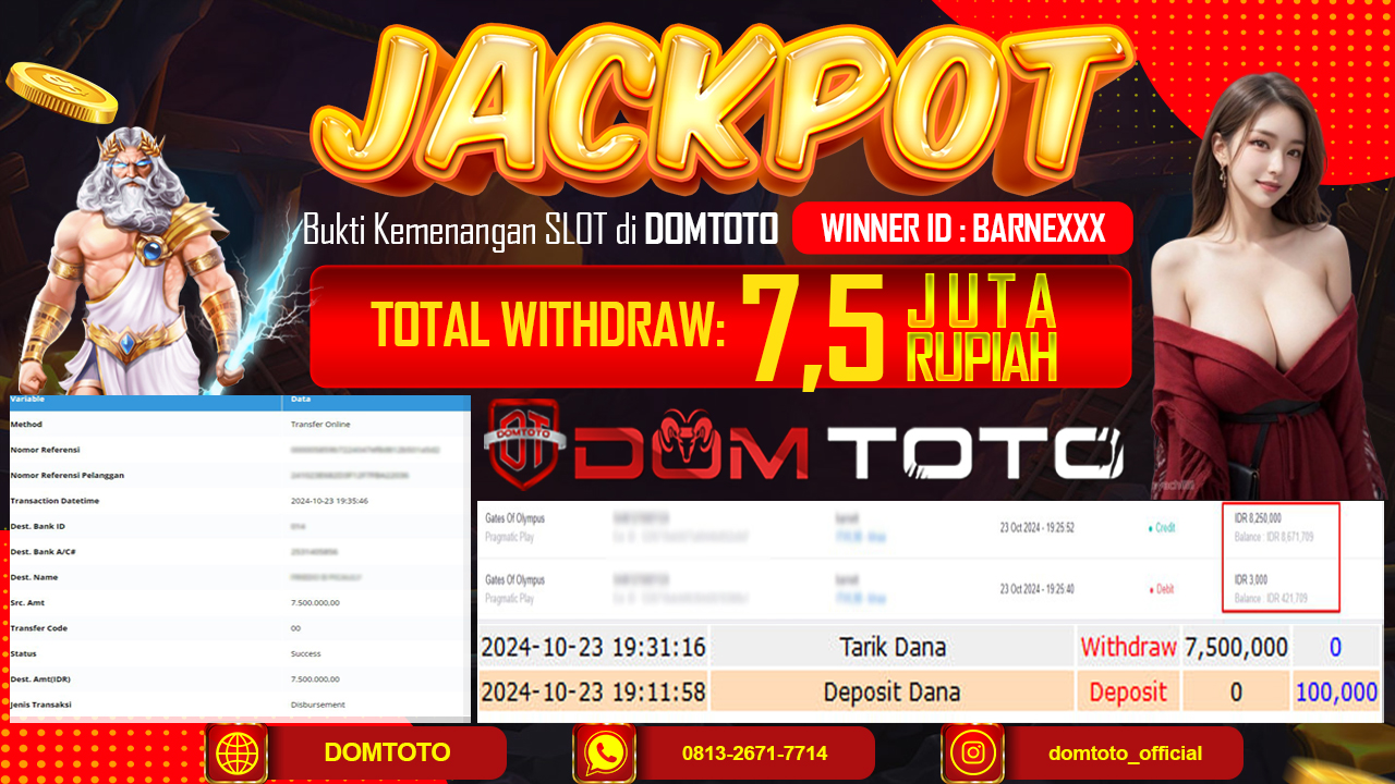 JACKPOT SLOT GATES OF OLYMPUS 23 OKTOBER 2024
